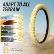 MOHEGIA 2-Pack Beige & White Wall Kid Tire Set - 16"/20"×2.125"