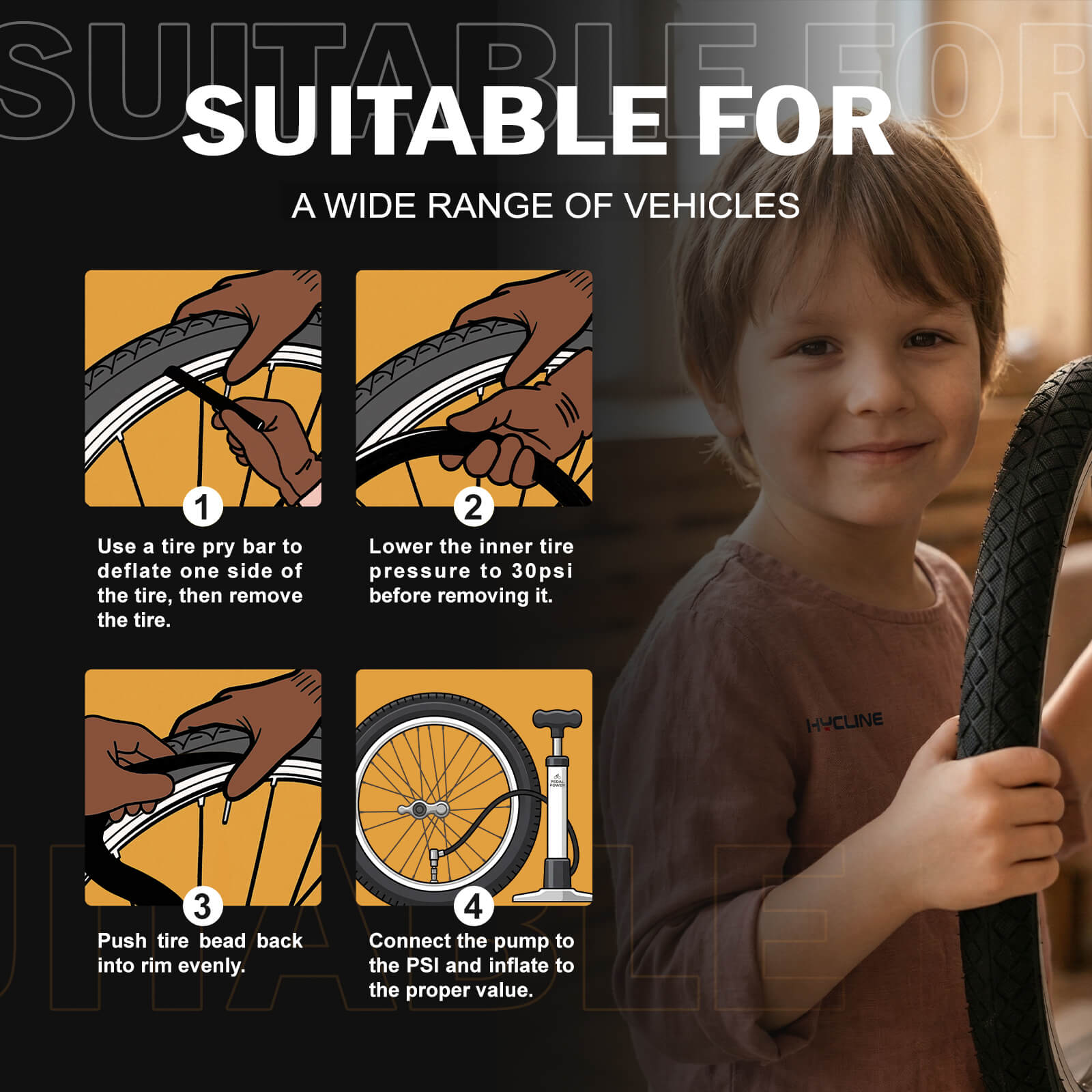 MOHEGIA 16 / 20x1.95 Inch Kids Bike Tires (2-Pack-In)