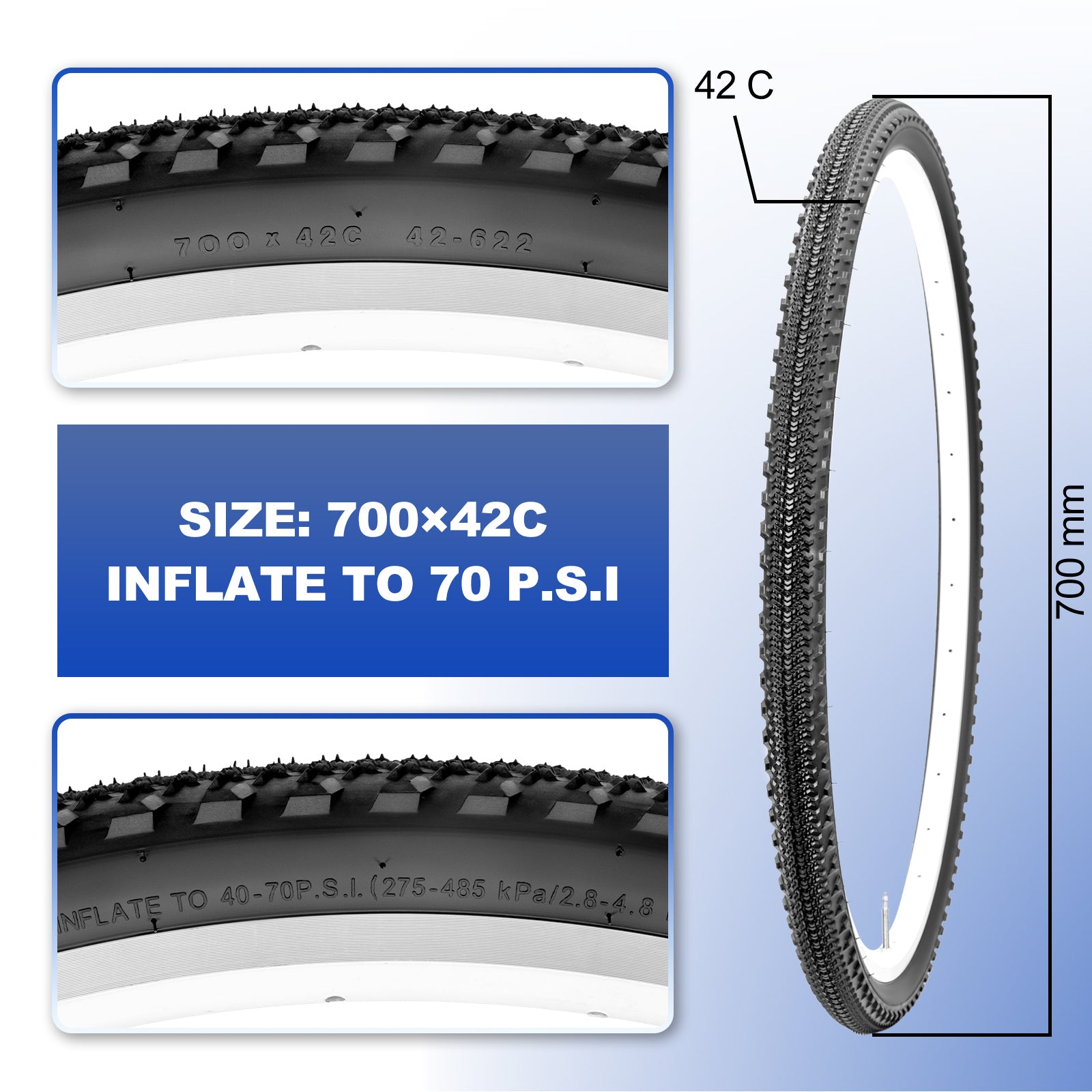 Mohegia Gravel Bike Tire Set - 700×42C