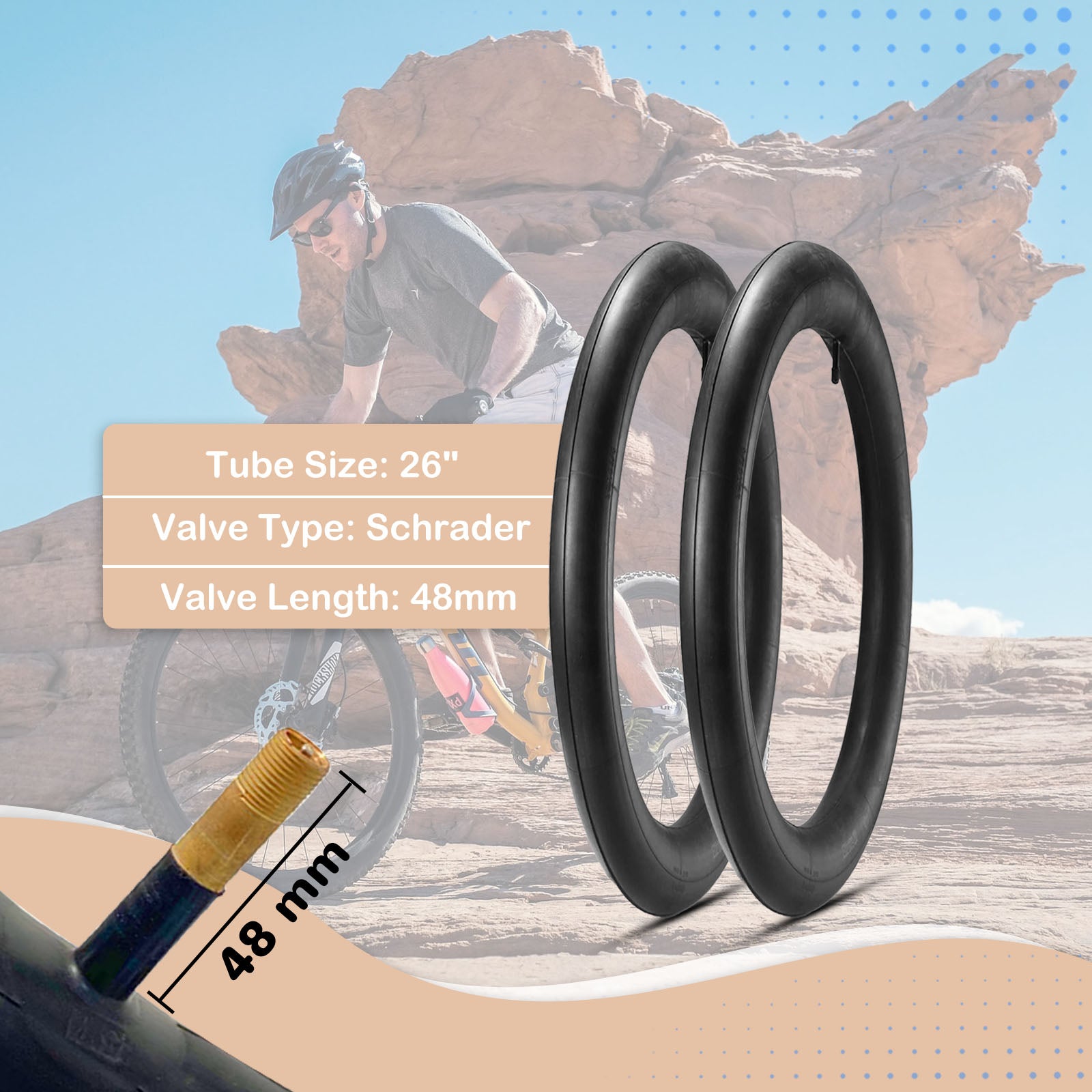 Brown Wall Mountain Bike Tire - 26"×1.95"