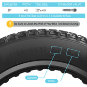 2-Pack 20”×4" / 26"×4" Inner Tube For Fat Tire Size