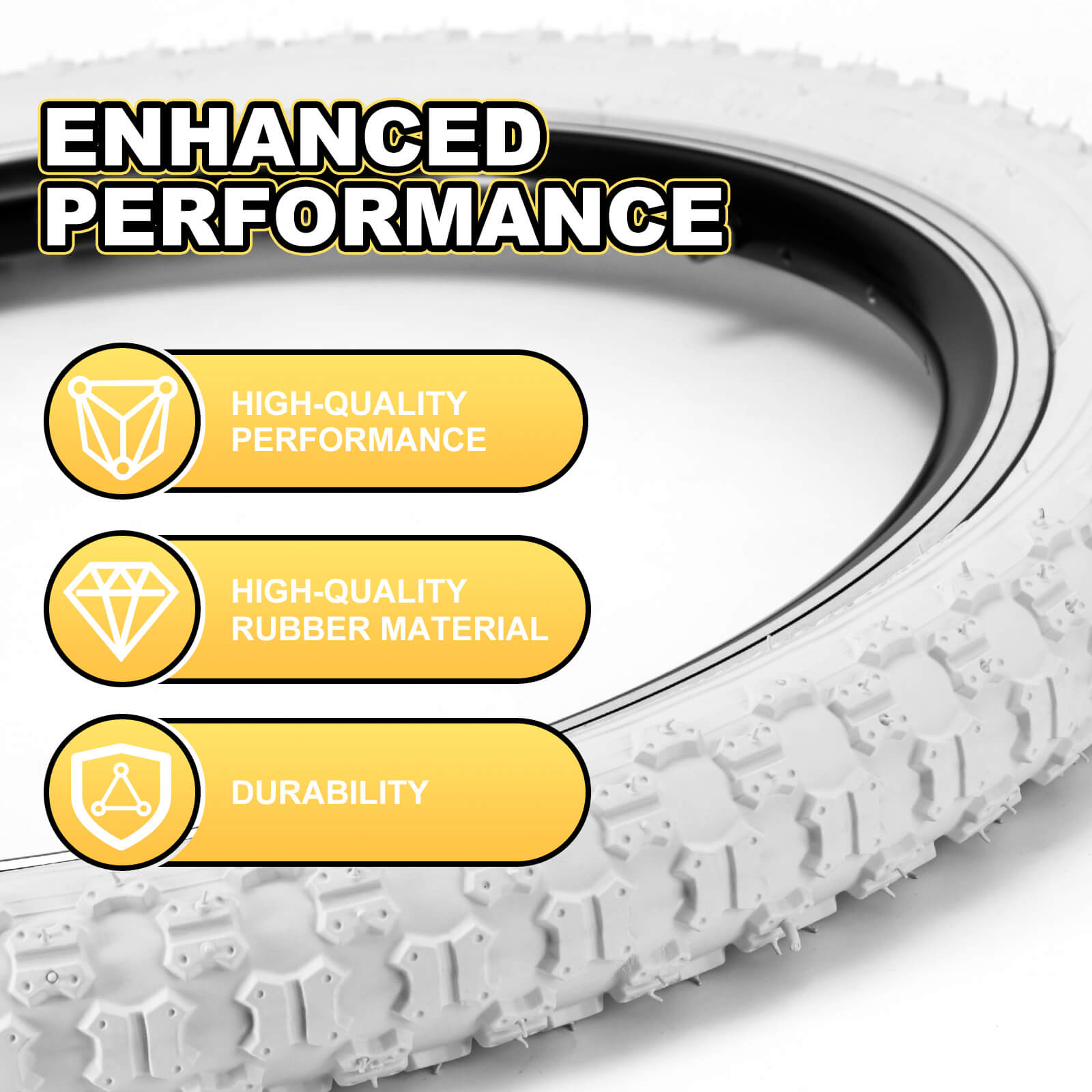MOHEGIA 2-Pack Beige & White Wall Kid Tire Set - 16"/20"×2.125"