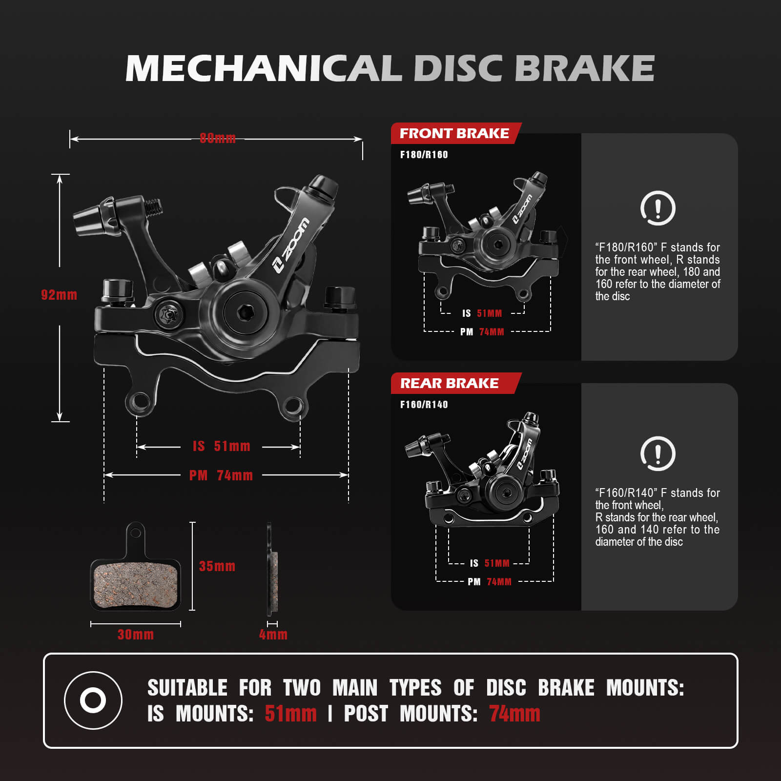 ZOOM DB-680 Disc Brake Caliper