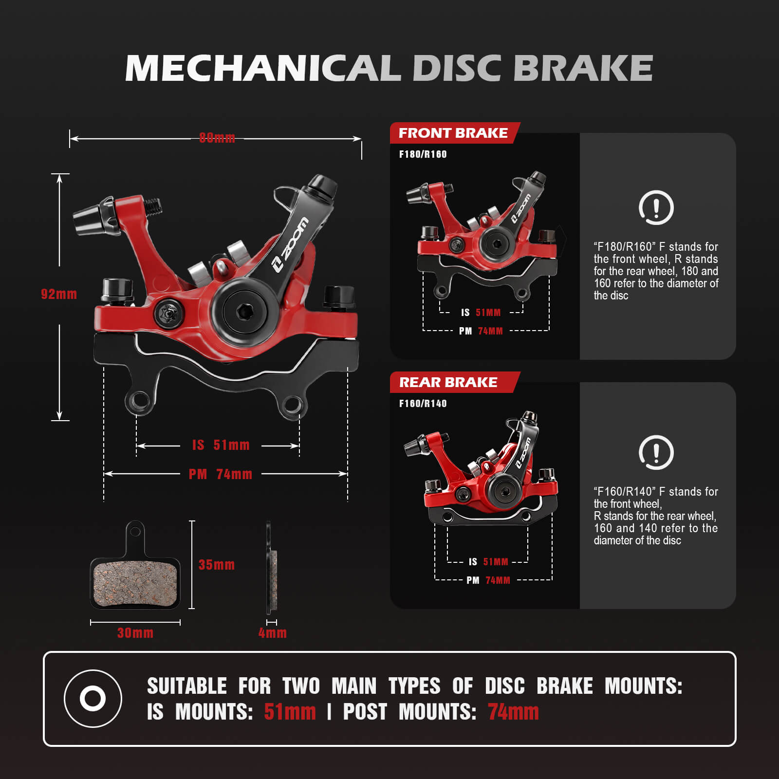 ZOOM DB-680 Disc Brake Caliper