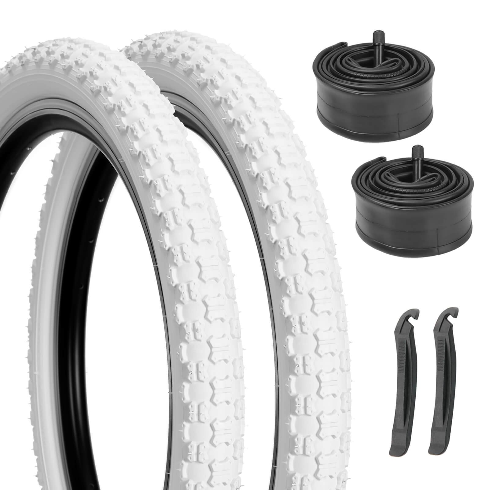 MOHEGIA 2-Pack Beige & White Wall Kid Tire Set - 16"/20"×2.125"