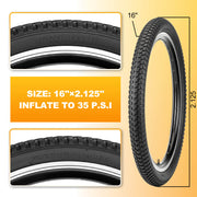 MOHEGIA 2-Pack MTB Bike Tires Set: 16x2.125/ 20x2.125