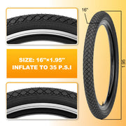 MOHEGIA 16 / 20x1.95 Inch Kids Bike Tires (2-Pack-In)