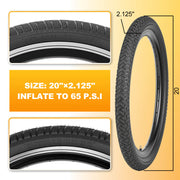 MOHEGIA 2 Pack Kids Bike Tires Set: 16x2.125/ 20x2.125