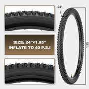 MOHEGIA Mountain Bike Tires Set:  2 Pack 24/26x1.95 Replacement