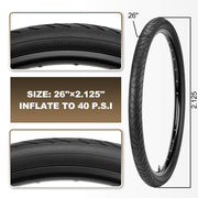 MOHEGIA City Bike Tires Set: 2 Pack 24/26x2.125