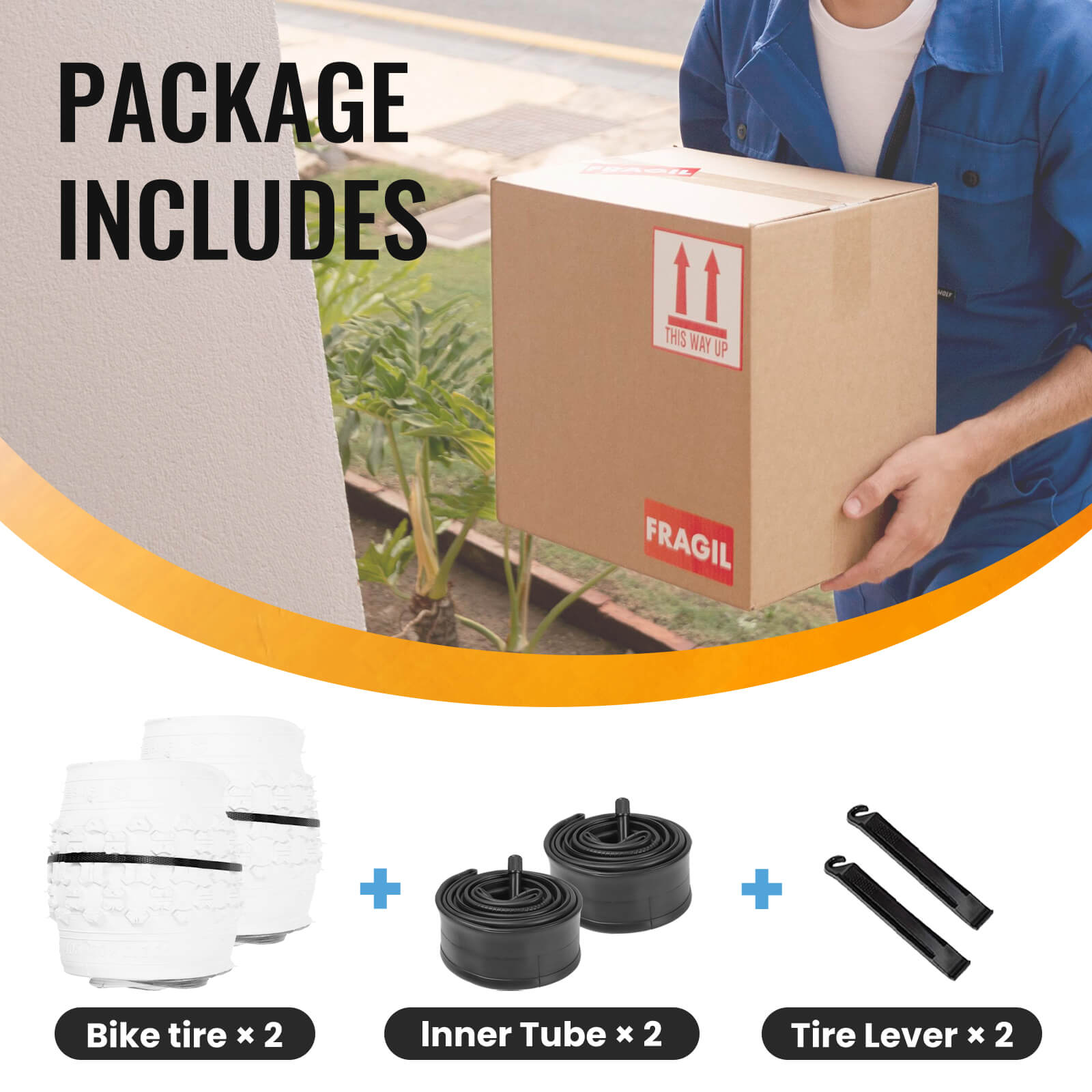 MOHEGIA 2-Pack Beige & White Wall Kid Tire Set - 16"/20"×2.125"
