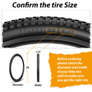 MOHEGIA Mountain Bike Tires Set: 2 Pack 26x2.1/27.5x2.1/29x2.1