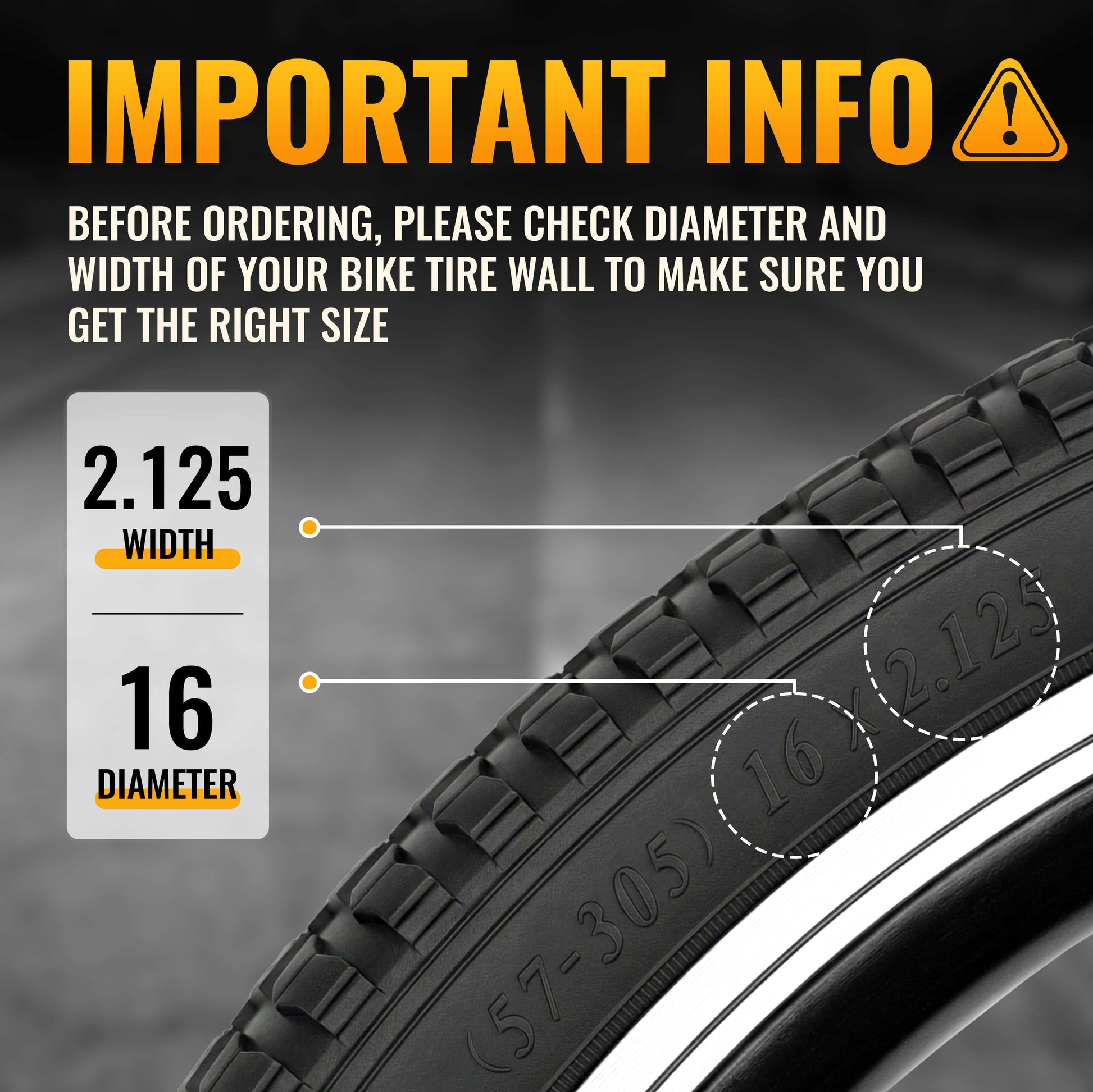 MOHEGIA 2-Pack MTB Bike Tires Set: 16x2.125/ 20x2.125