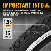 MOHEGIA 16 / 20x1.95 Inch Kids Bike Tires (2-Pack-In)