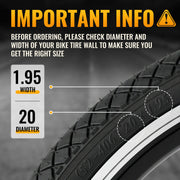 MOHEGIA 16 / 20x1.95 Inch Kids Bike Tires (2-Pack-In)
