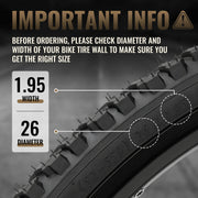 MOHEGIA Mountain Bike Tires Set:  2 Pack 24/26x1.95 Replacement