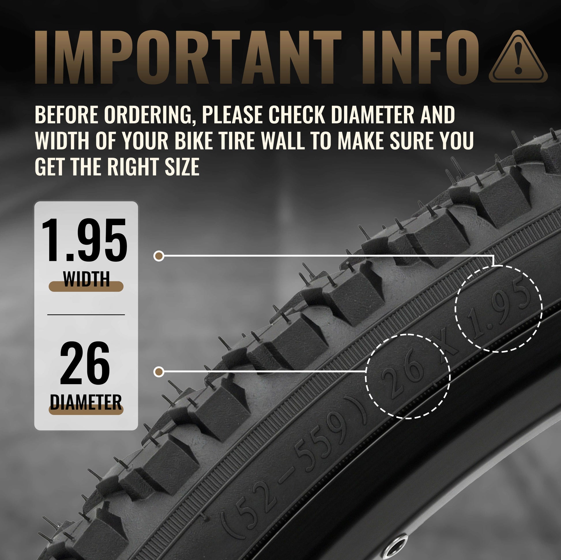 MOHEGIA Mountain Bike Tires Set:  2 Pack 24/26x1.95 Replacement