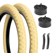 MOHEGIA 2-Pack Beige & White Wall Kid Tire Set - 16"/20"×2.125"