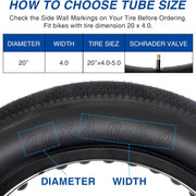 Fat Tire Tube - 20"/26"×4.0"-5.0"