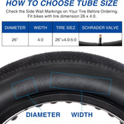 Fat Tire Tube - 20"/26"×4.0"-5.0"