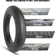 Terrains roads of Raider Thick Studded Wide Fat Bike Tire 20/26 × 3.0 | 20/26 × 4.0