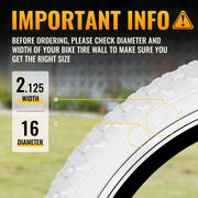 MOHEGIA 2-Pack Beige & White Wall Kid Tire Set - 16"/20"×2.125"