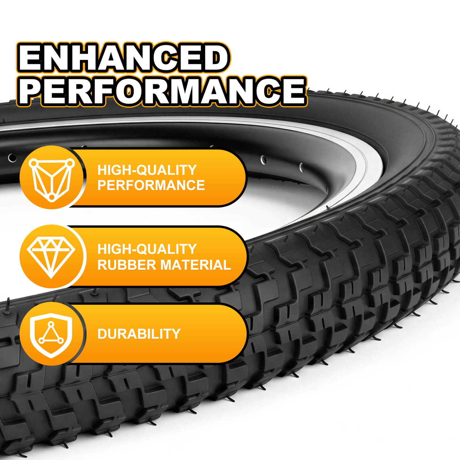MOHEGIA 2-Pack MTB Bike Tires Set: 16x2.125/ 20x2.125