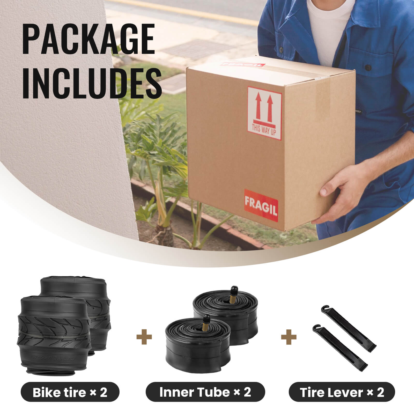 MOHEGIA City Bike Tires Set: 2 Pack 24/26x2.125