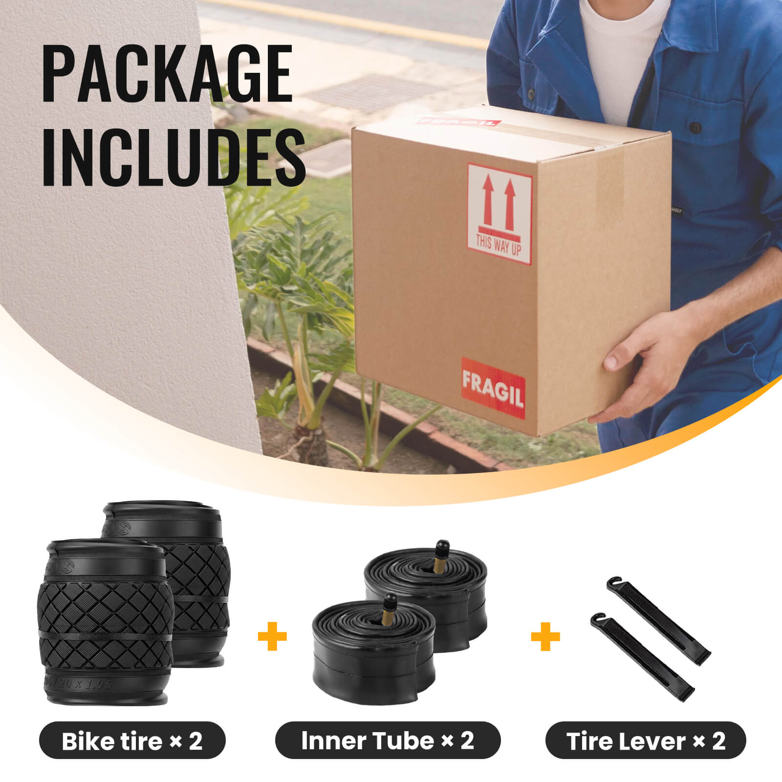 MOHEGIA 16 / 20x1.95 Inch Kids Bike Tires (2-Pack-In)