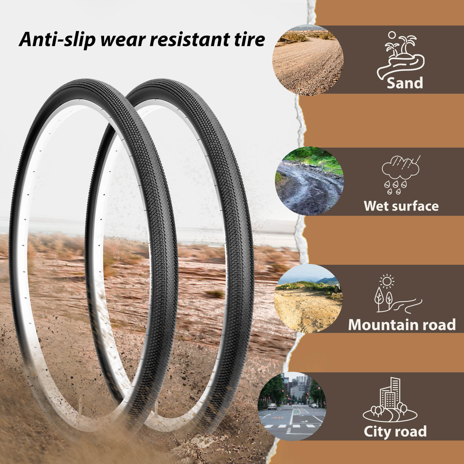 MOHEGIA 700c Gravel Bike Tires - 700×40C