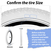 MOHEGIA 2-Pack Beige & White Wall Kid Tire Set - 16"/20"×2.125"