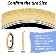 MOHEGIA 2-Pack Beige & White Wall Kid Tire Set - 16"/20"×2.125"