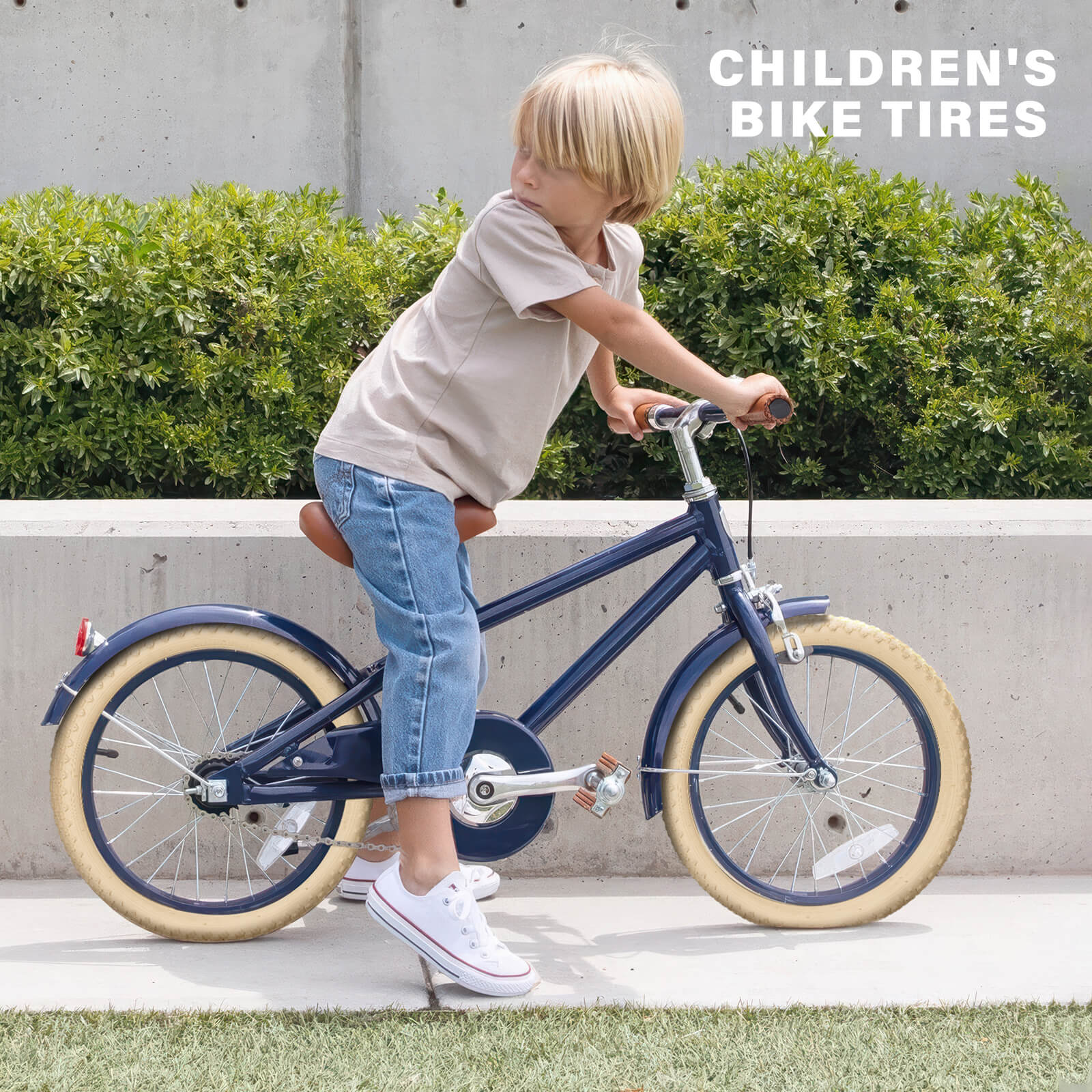 MOHEGIA 2-Pack Beige & White Wall Kid Tire Set - 16"/20"×2.125"