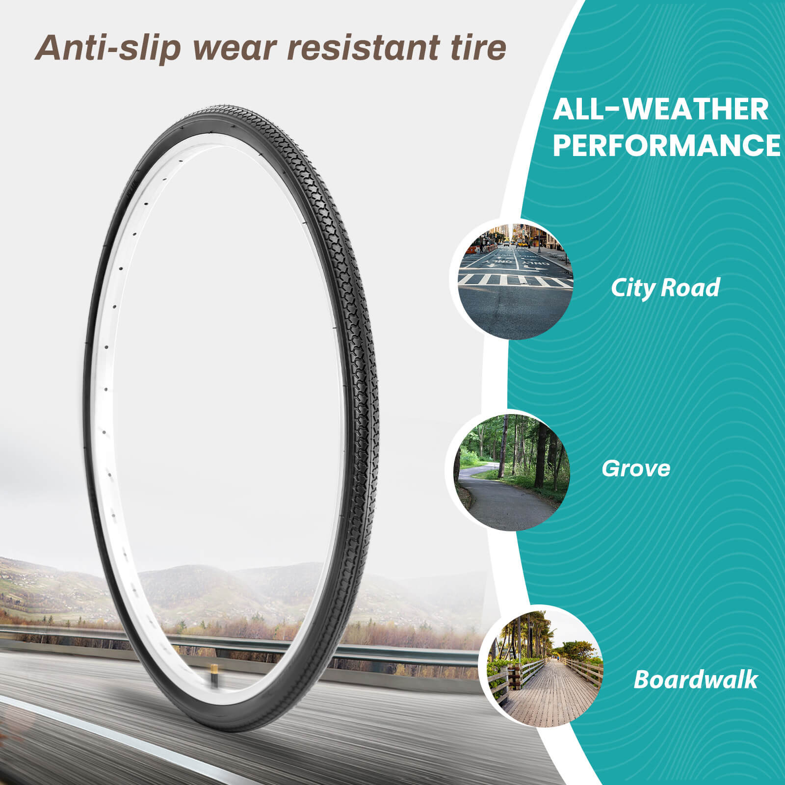 Retro Bicycle Tire - 26×1 3/8 (37-590)