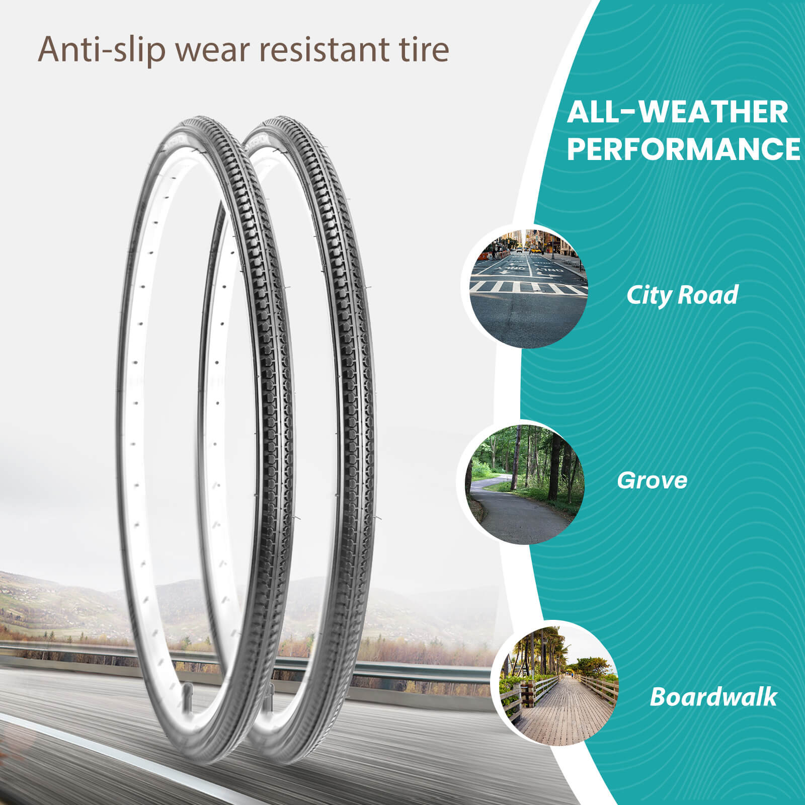 MOHEGIA 26x1 3/8 Inch Bike Tires