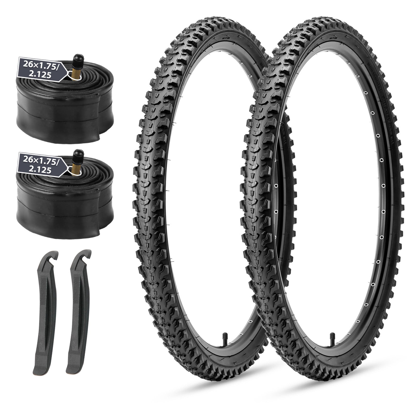 MOHEGIA Mountain Bike Tires Set: 2 Pack - 20/24/26" × 2.125"