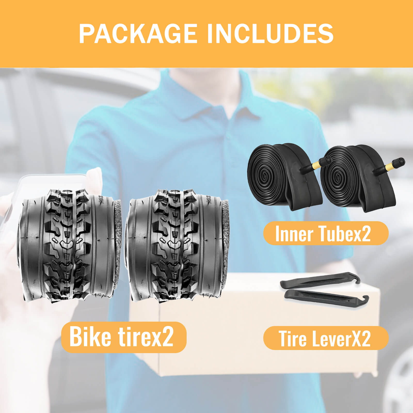MOHEGIA Mountain Bike Tires Set: 2 Pack - 20/24/26" × 2.125"