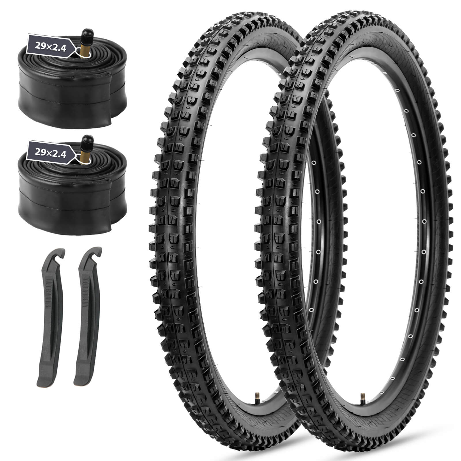 2-pack Hycline Terrace Mountain Bike Tire 26"/27.5"/29" × 2.4" with tubes replacement kit