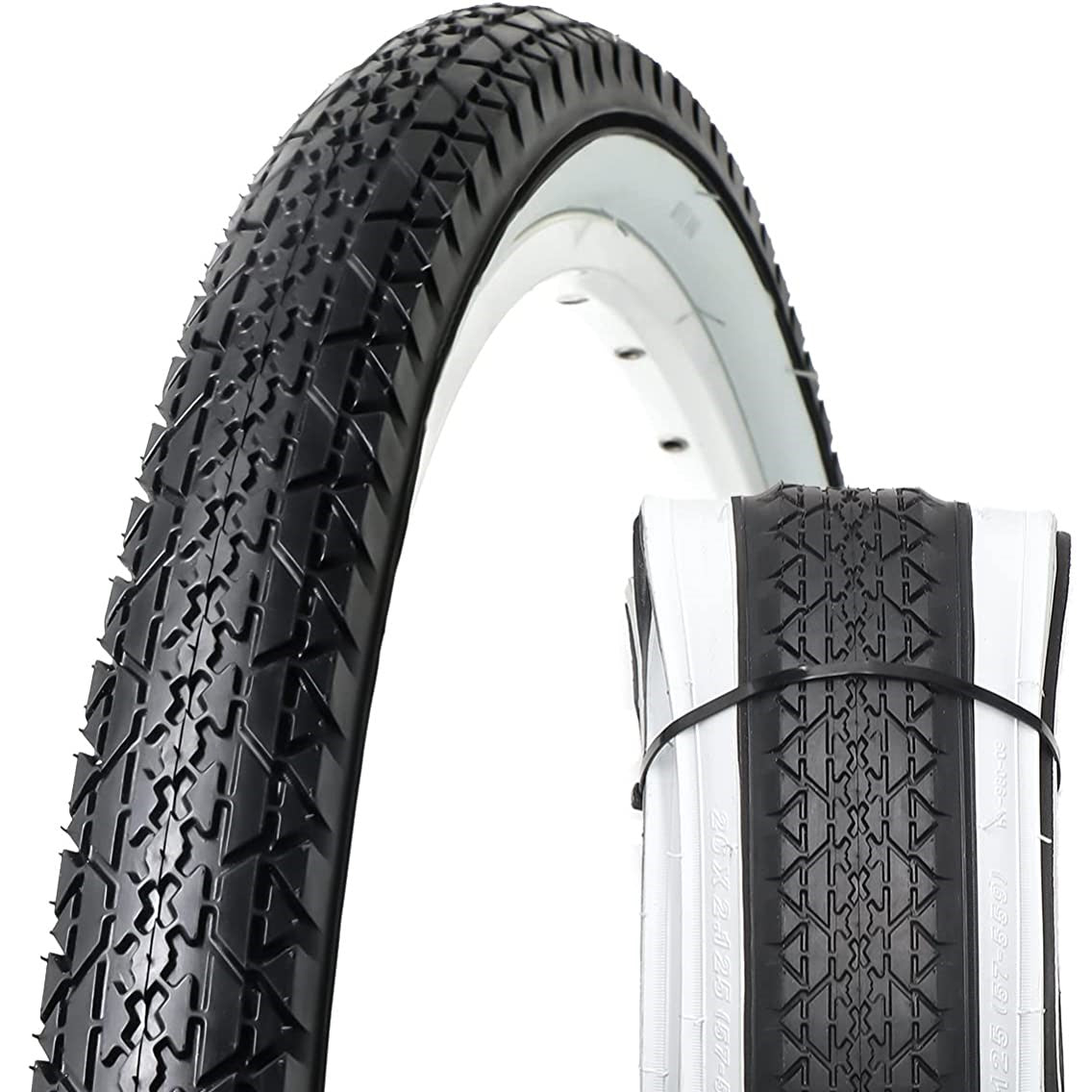 Hycline 26x2.125 Cruiser Bike White Wall Tires Replacement for Beach Cruiser and Urban Commuting Bicycle