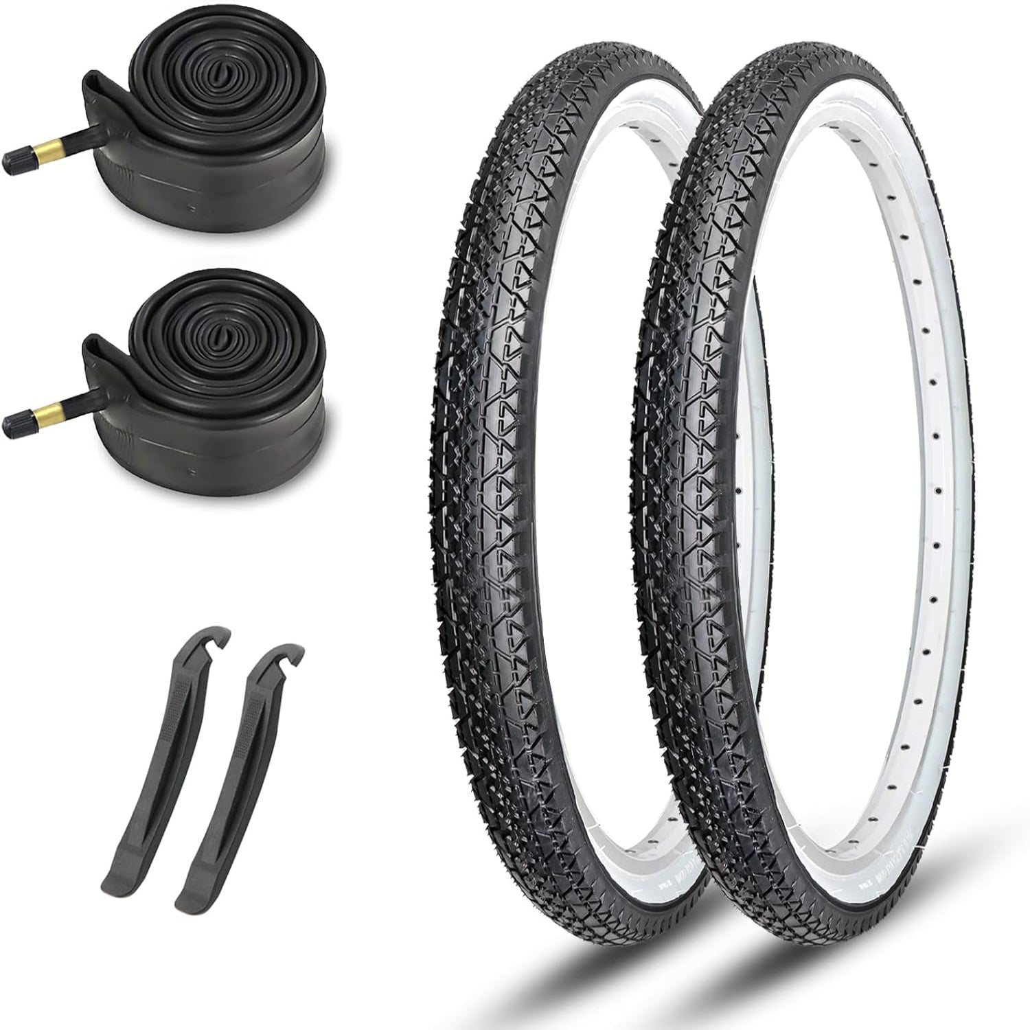 2-pack Hycline gembridge 26x2.125 inch beach cruiser bike tire replacement with tubes kit