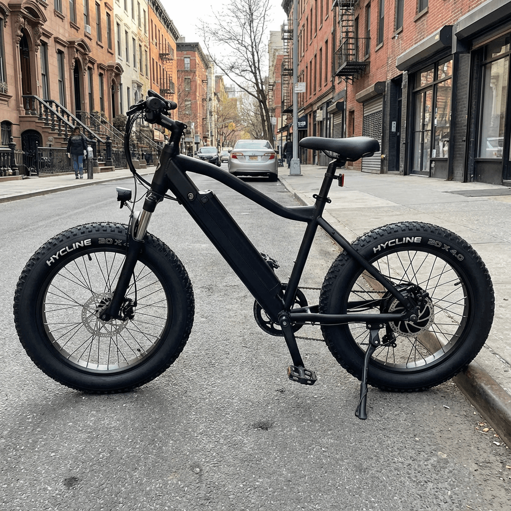 Hycline Raider fat tire 20x4.0 for city street and hardpack on an ebike