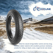 Hycline of 2-Pack Raider Studded Folding Wire Bead Fat Bike Tires 20"×4" / 26"×4"