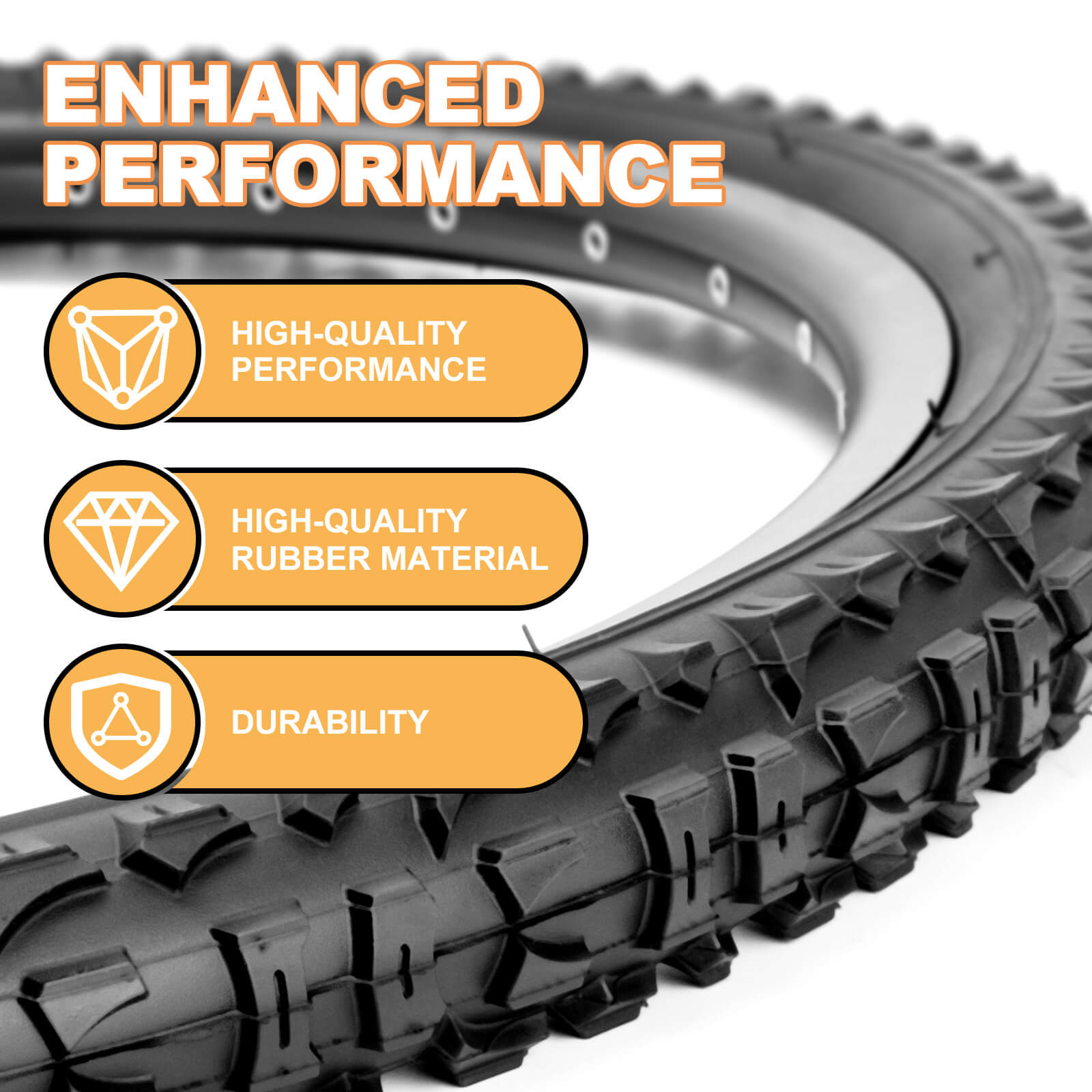 Advantages of Hycline Terrclaw Mountain Bike Tire - 20/24/26" × 1.95" High-quality MTB bicycle tires
