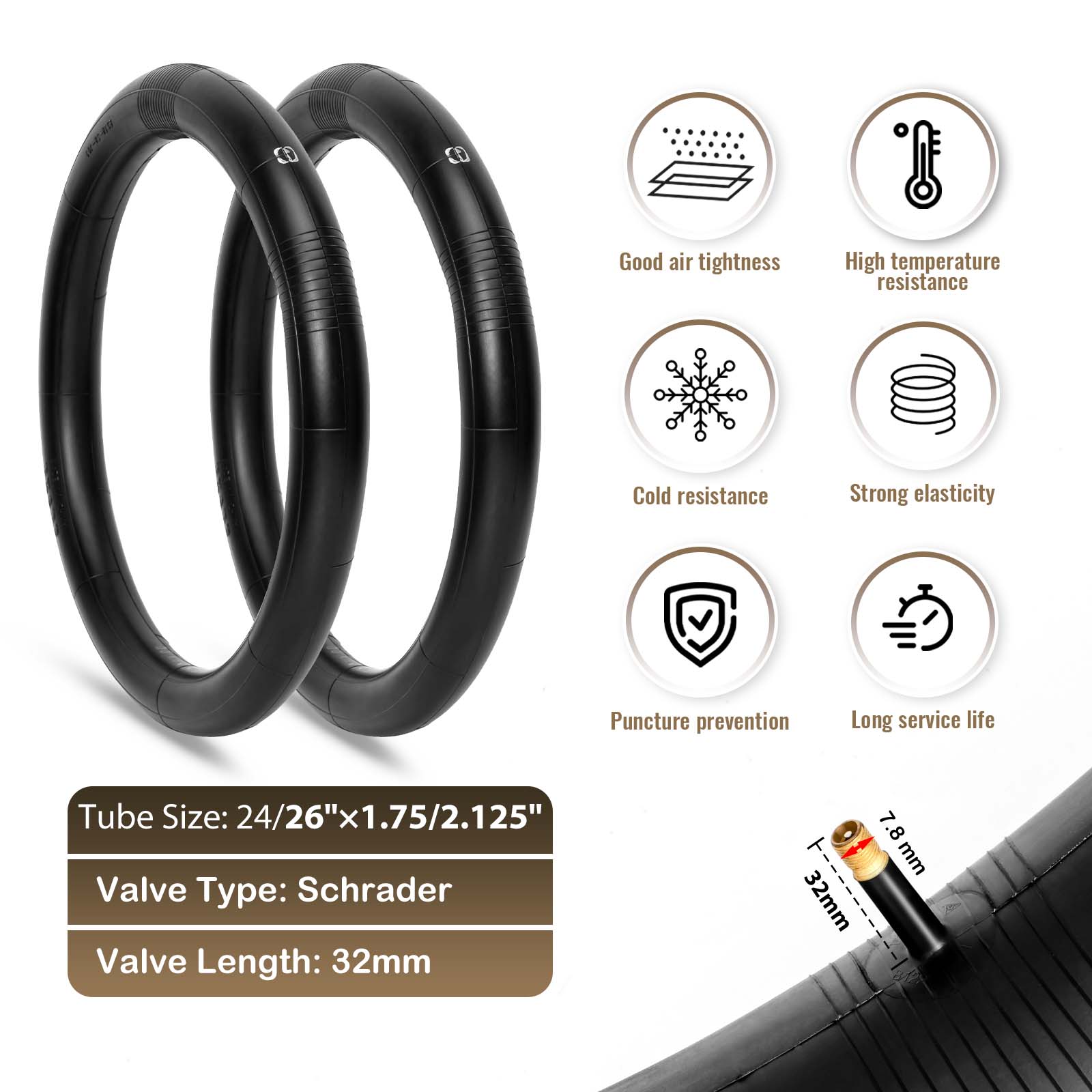 MOHEGIA City Bike Tires Set: 2 Pack 24/26x2.125