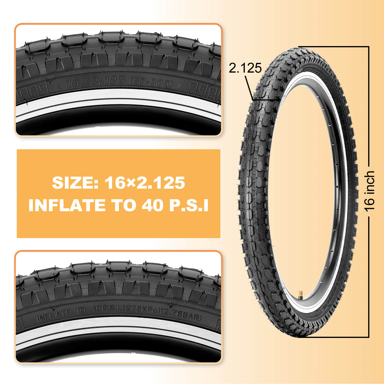 hycline dotree kid tire size for rim