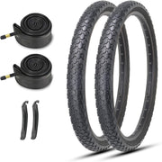 black 26x2.125 Inch Classic Folding Bicycle Tires,and Pair Inner Tubes with Tire Levers for Beach Cruiser City Bikes