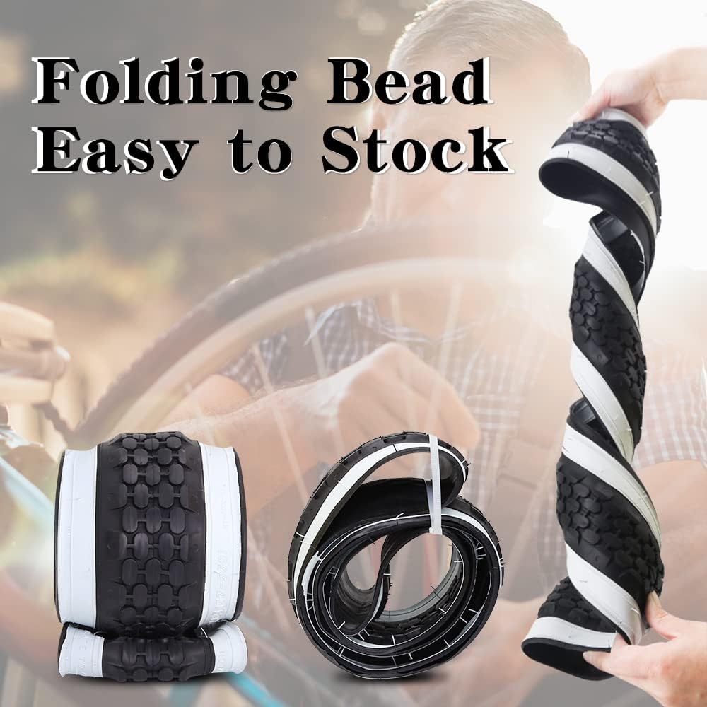 Hycline 2-Pack SandRoller Folding Bead Beach Cruiser Tires with Tubes - 26"×2. 125"